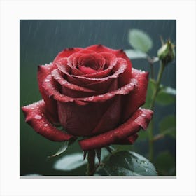 Rose In The Rain Canvas Print