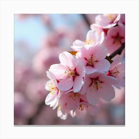 A Delicate Cherry Blossom Tree In Full Bloom During Spring 1 Canvas Print