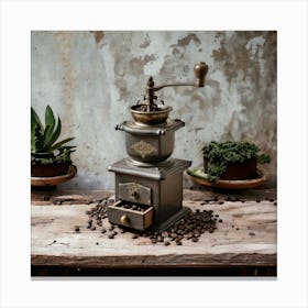 Kitchen Wall Art Coffee Grinder Canvas Print