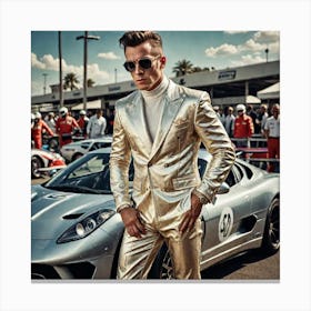 Fashion Photo Fusion Between The World Of High Speed Sport And High Fashion A Man Stands Out Wearing 3489644861 Canvas Print