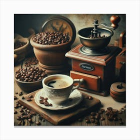 Coffee And Coffee Beans 2 Canvas Print