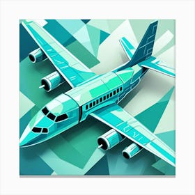 Futuristic Jet Airliner Cubism Style Canvas Print