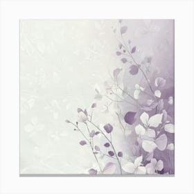 Purple Flowers On A White Background Canvas Print