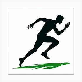 Silhouette Of A Man Running Canvas Print