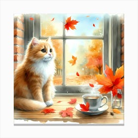 Autumn Cat Canvas Print