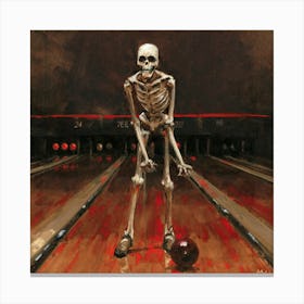 Skeleton Bowling Canvas Print