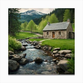 Stone House In The Mountains 1 Canvas Print