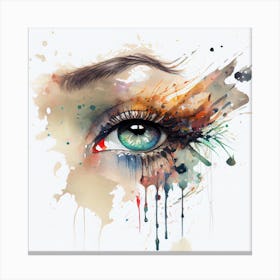 Watercolor Woman Eye #4 Canvas Print