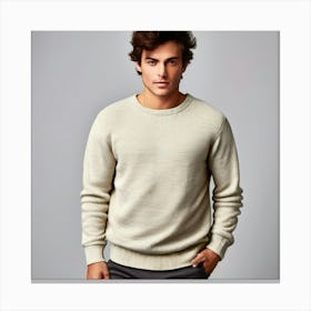 Mock Up Jumper Blank Plain Sweater Pullover Knit Cotton Wool Fleece Soft Comfy Cozy M (20) Canvas Print