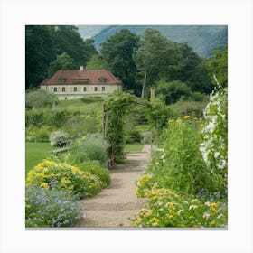 Gustav Klimt Style Farm Garden 24 Canvas Print