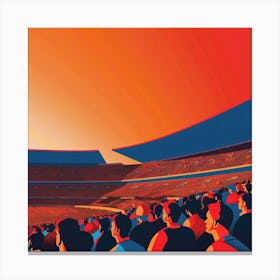 A Stadium Crowd Minimal Illustration 1718675002 1 Canvas Print