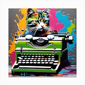 Cat On Typewriter 1 Canvas Print
