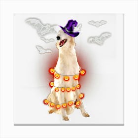 Borzoi Dog Light Pumpkin Funny Halloween Gifts Canvas Print