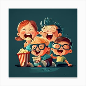 Family Movie Night Canvas Print