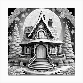 Albedobase Xl Superb Black Santas House Coloring Mandala Of Th 0 Canvas Print