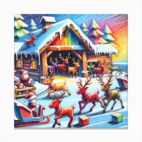 Super Kids Creativity:Santa'S Reindeer Canvas Print