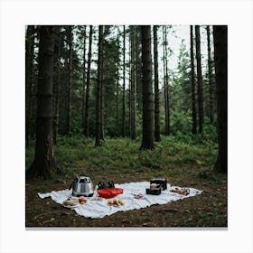 Picnic In The Woods Canvas Print