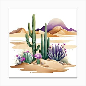 Cactus In The Desert 6 Canvas Print