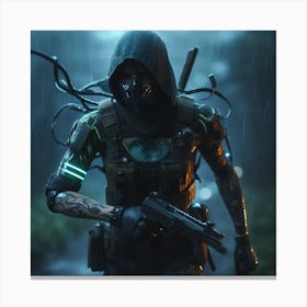 Soldier In The Rain Canvas Print