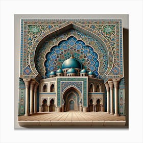 3D Mosque Tile Canvas Print