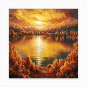 Sunset By The Lake Canvas Print