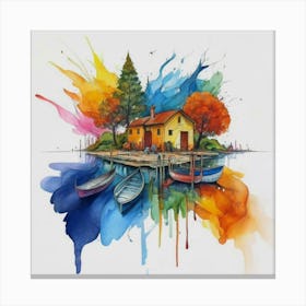Stunning watercolor landscapes 3 Canvas Print