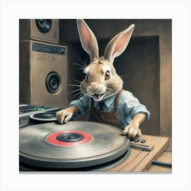 Rabbit Dj 12 Canvas Print