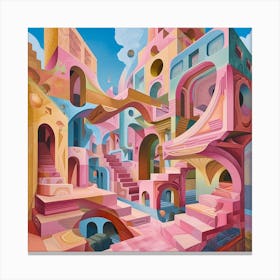 Pink City 1 Canvas Print