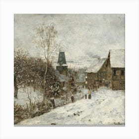 Village In Winter Canvas Print