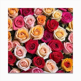 Colorful Roses Background 27 Canvas Print