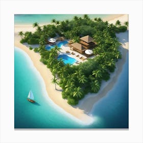 Island Resort In The Maldives Canvas Print