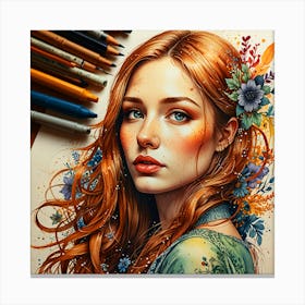 Girl With Red Hair 1 Canvas Print