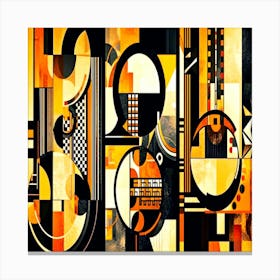 A painting of several different shapes and colors., Abstract Painting Canvas Print