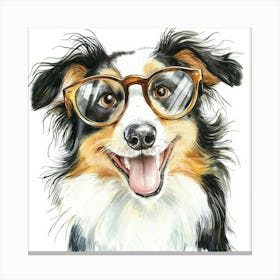 Dog With Glasses 28 Canvas Print