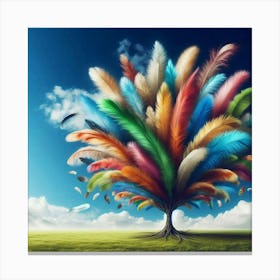 Colorful Feather Tree 1 Canvas Print