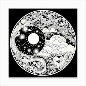 Moon And Stars 6 Canvas Print