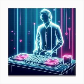 Neon Dj Canvas Print