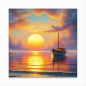 Sunset Sailboat 1 Canvas Print