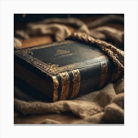 Old Book With Rope Canvas Print