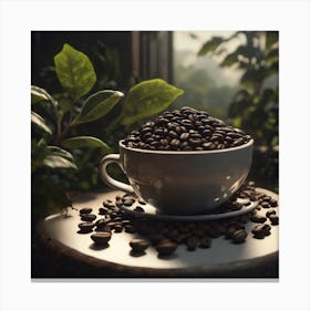 Coffee Beans On A Table 2 Canvas Print