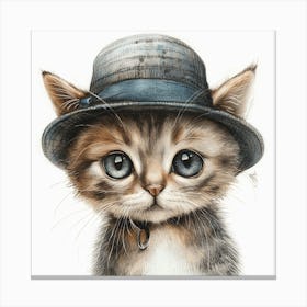 Kitten In A Hat Canvas Print