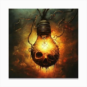 Skull Light Bulb Canvas Print