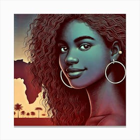 African Girl With Hoop Earrings Canvas Print