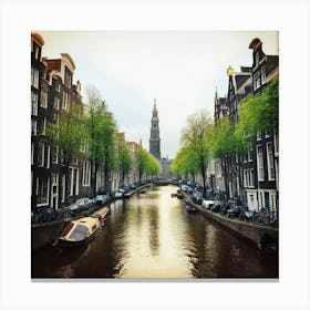 Amsterdam Canal - Canal Stock Videos & Royalty-Free Footage Canvas Print