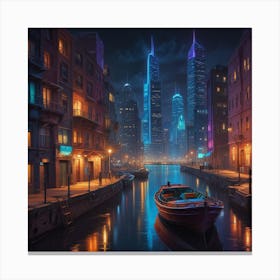 City At Night 2 Canvas Print