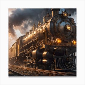 Steampunk Locomotive Canvas Print
