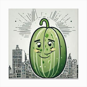 Melon In The City Canvas Print