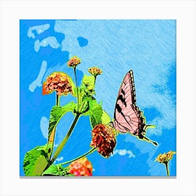 Butterfly on a flower Canvas Print