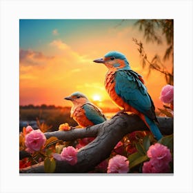 Kingfisher Birds Canvas Print