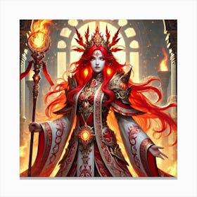 Priestess Kaida Flamekeeper Canvas Print